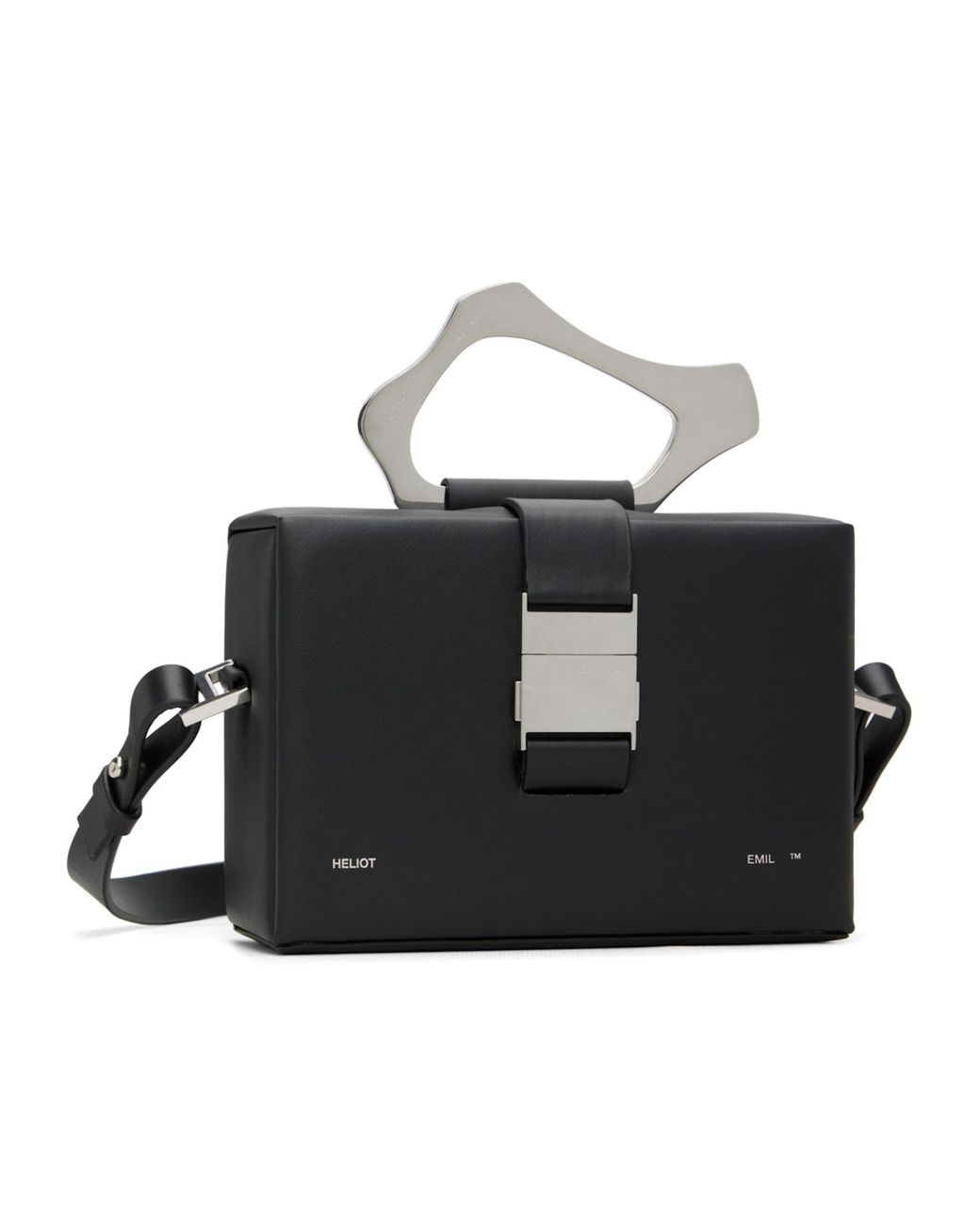 HELIOT EMIL Black Solely Logo Box Bag for men