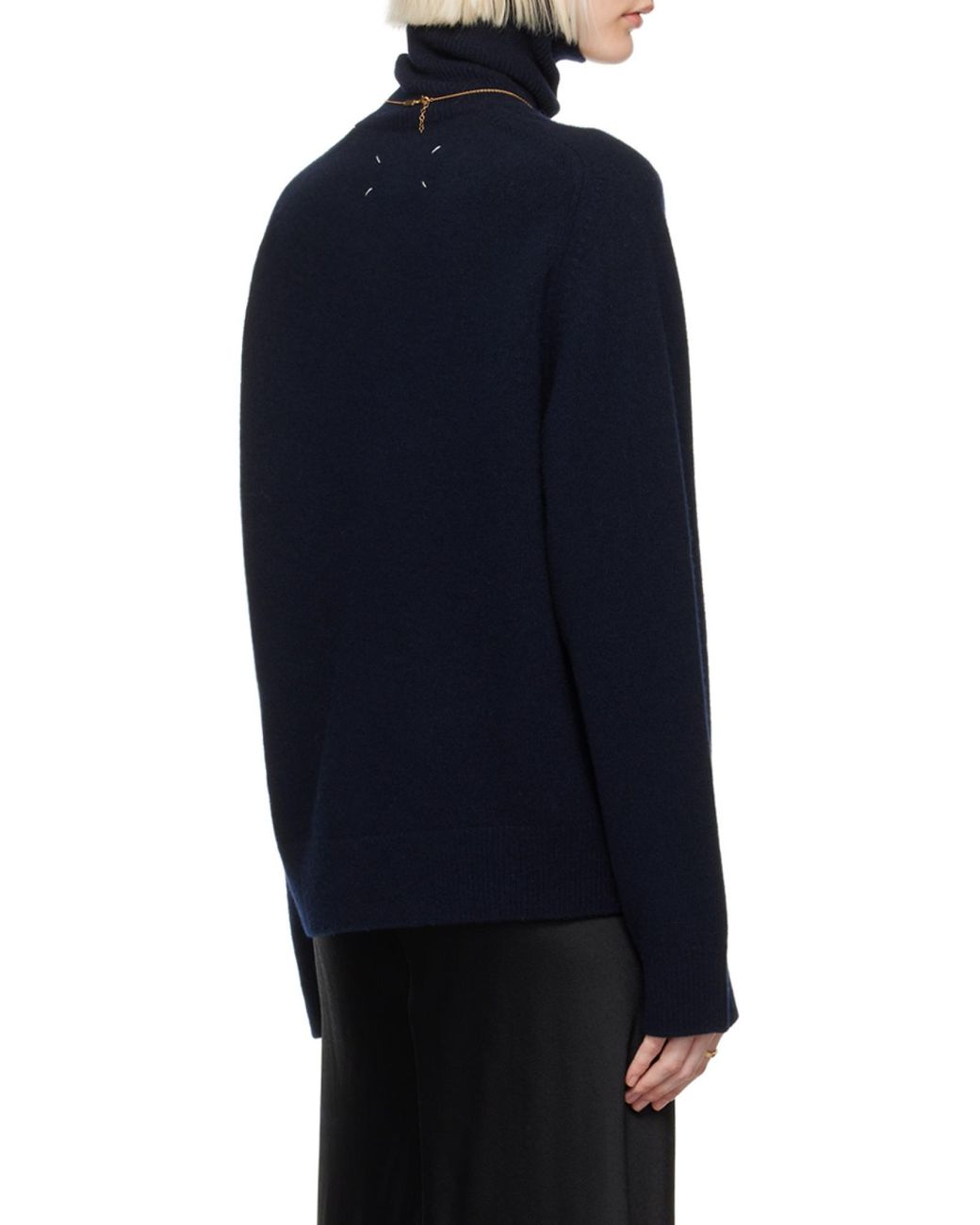 Maison Margiela Blue Roll-Neck Knitted Jumper for men