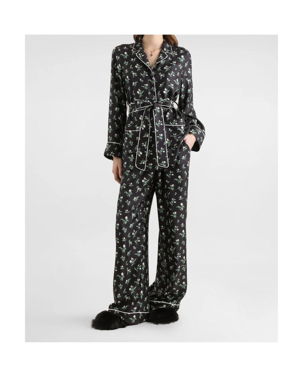 Dolce & Gabbana Gray Floral Printed Twill Vanity Trousers