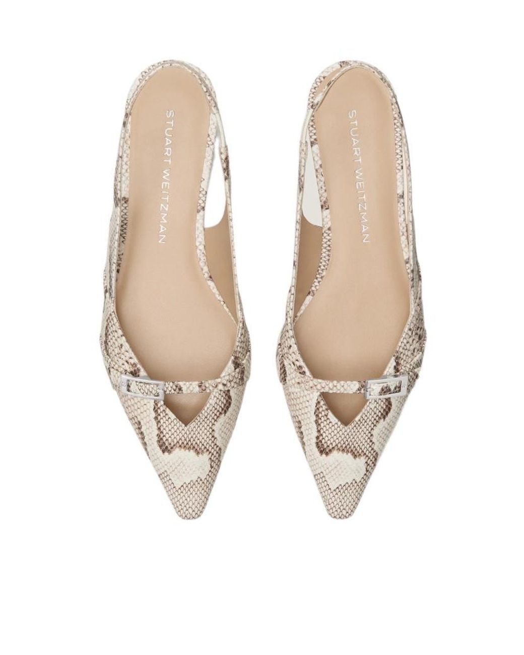 Stuart Weitzman Natural Animal Print Flat Sandals