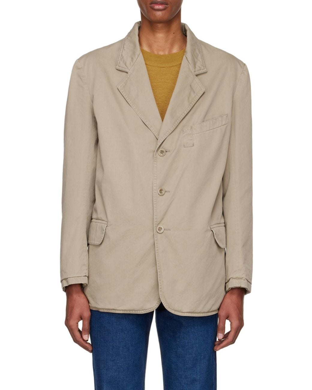 Maison Margiela Natural Notched-Lapels Single-Breasted Blazer for men