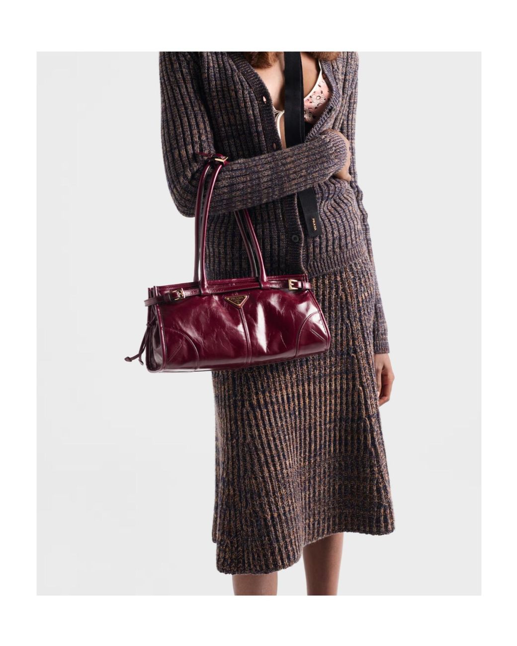 Prada Purple Wool And Cashmere Knit Skirt