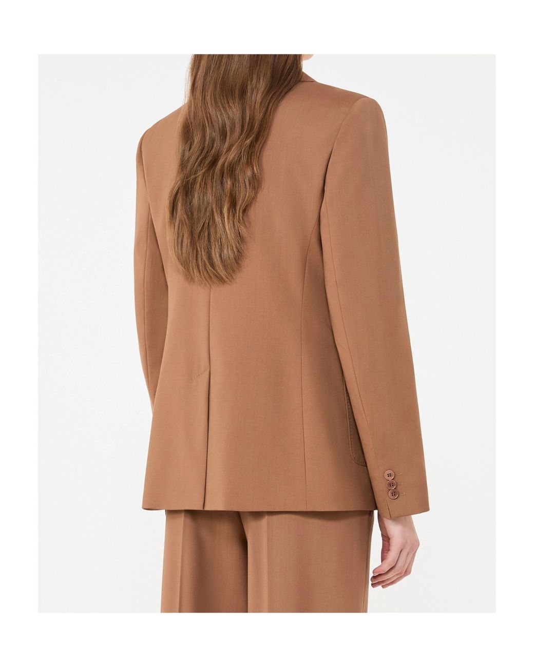 Weekend by Maxmara Brown Double-Brebreasted Wool Suit Jacket