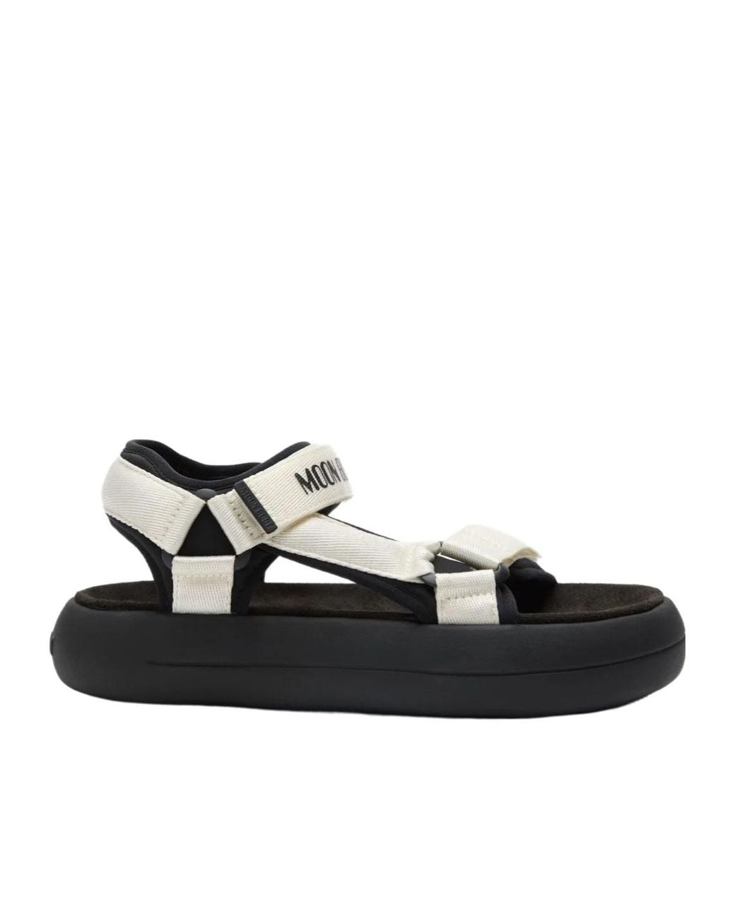 Moon Boot Black Logo-Strap Platform Sandals for men