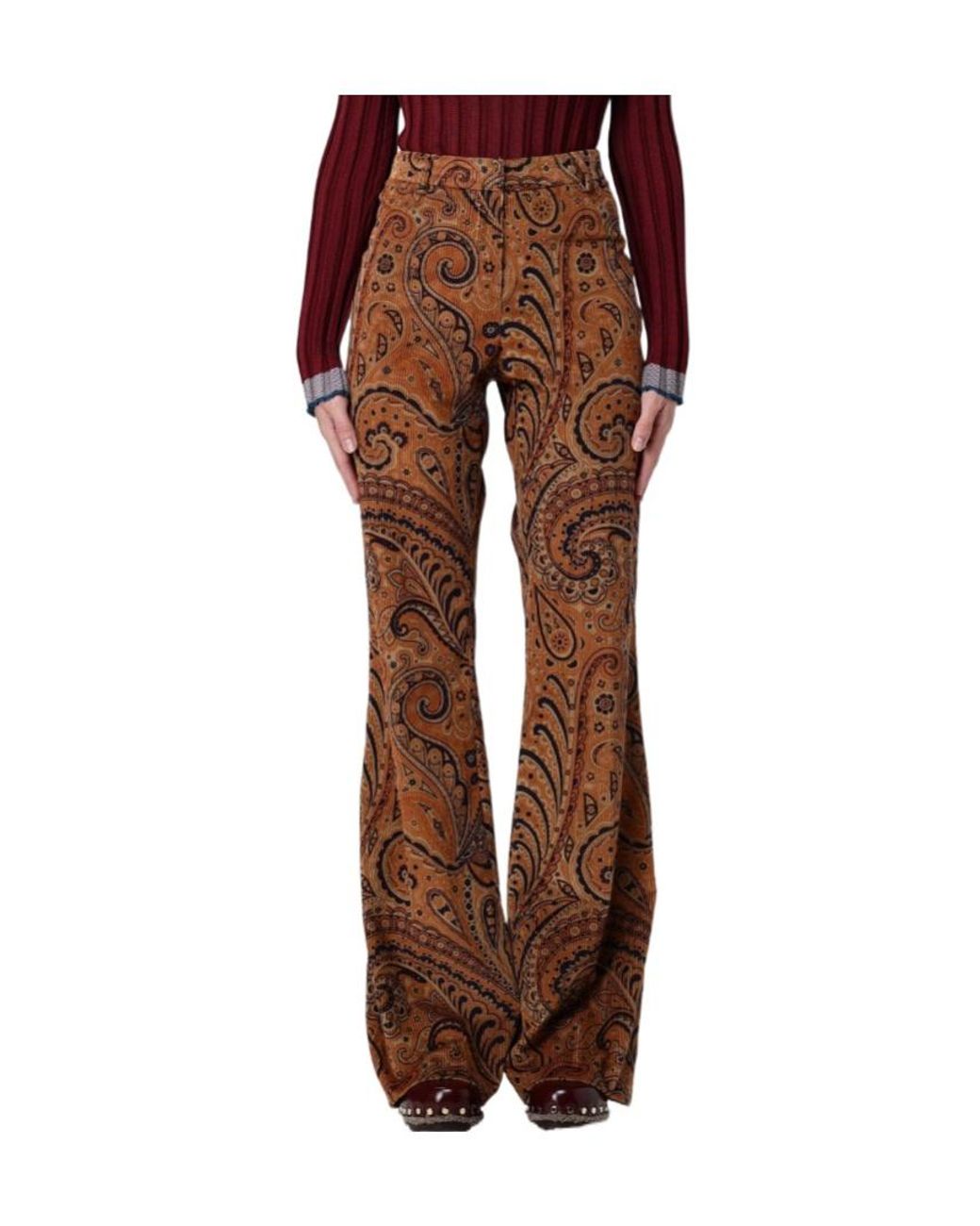 Etro Brown Casual Pants With Belt Loops