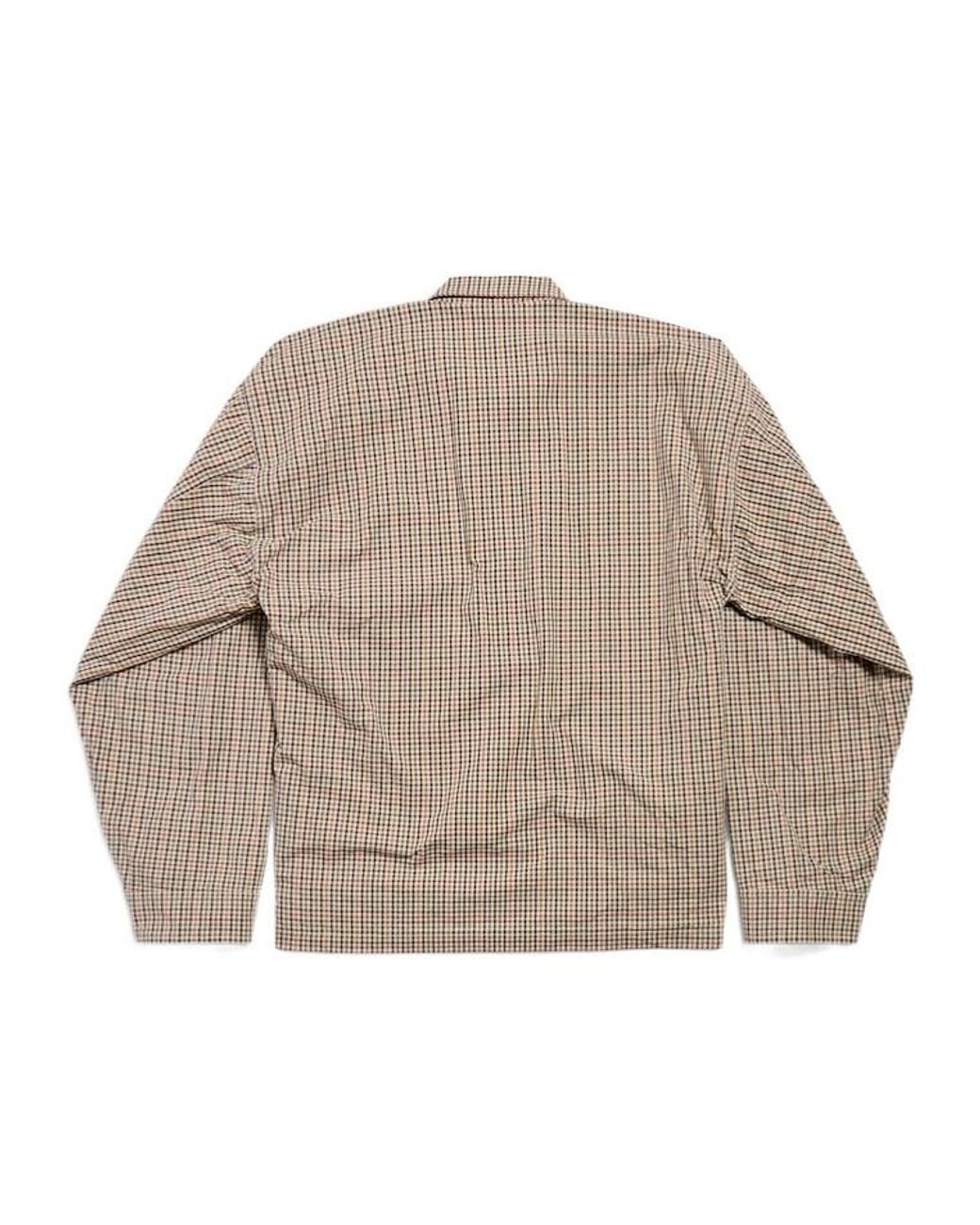 Balenciaga Gray Checked Zipped Shirt for men