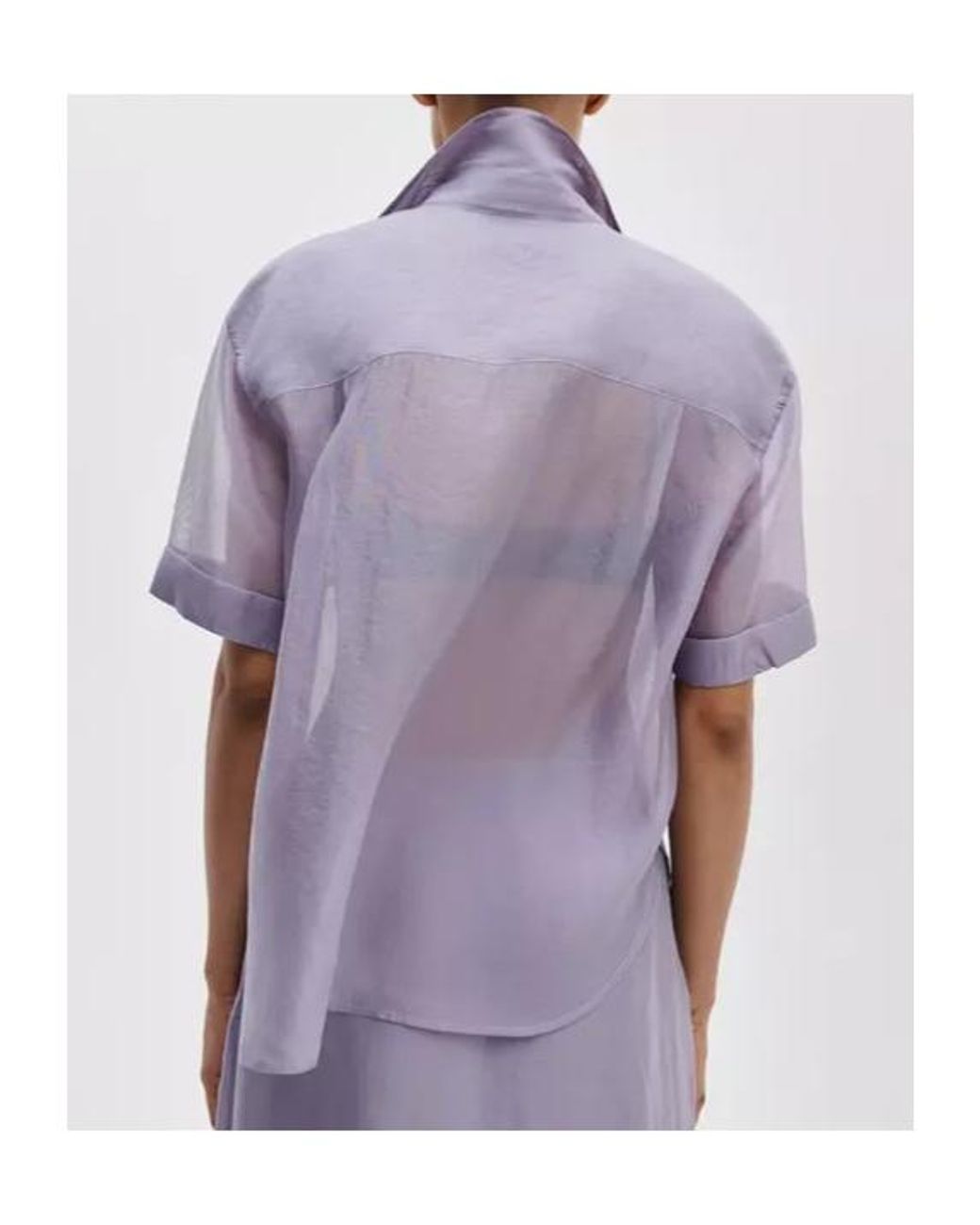 Rag & Bone Purple Sheer Short-Sleeve Shirt