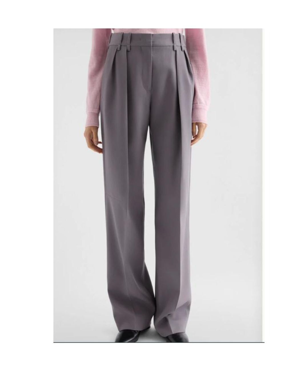 Jil Sander Gray Pleated Gabardine Trousers