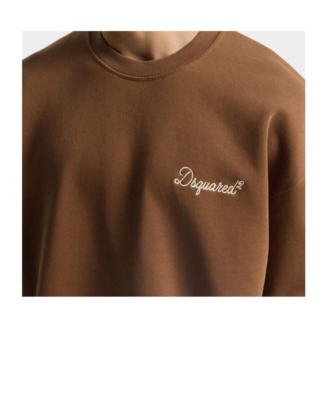 DSquared² Brown Logo Sweatshirt Cotton for men