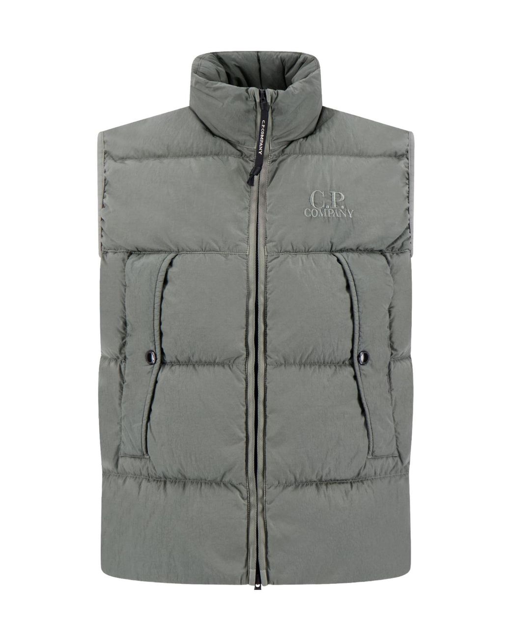 C P Company Gray Quilted Padded Vest for men