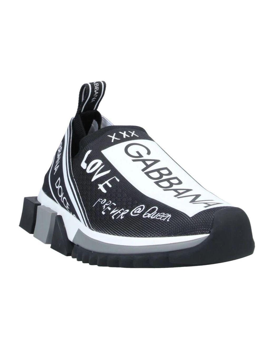 Dolce & Gabbana Black Two-Tone Sock Sneakers