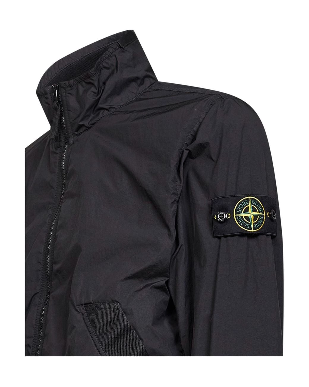 Stone Island Black Lightweight Nylon Rep Jacket for men