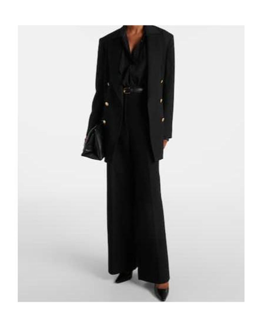 Victoria Beckham Black Ruffled Silk Blouse