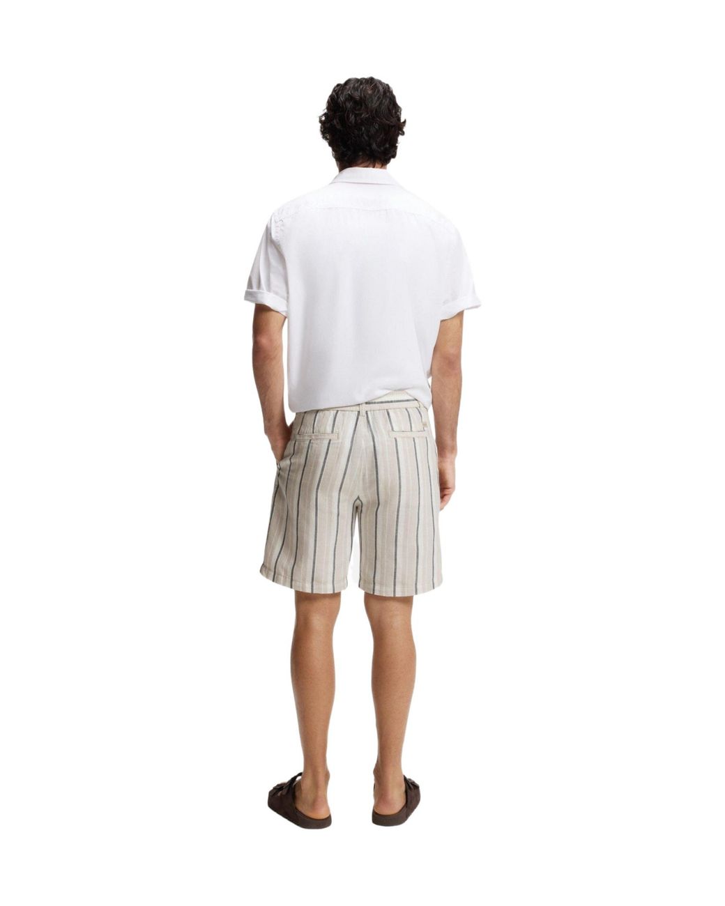 Boss Metallic Vertical Striped Shorts for men