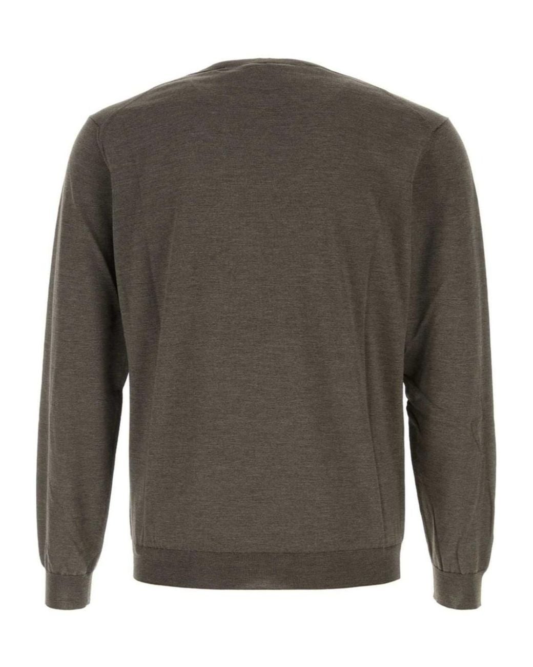 Giorgio Armani Gray Crew Neck Sweater for men