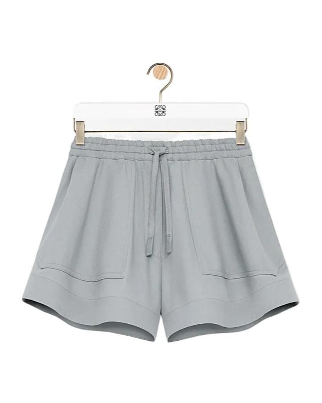 Loewe Gray Anagram Embroidered Drawstring Shorts