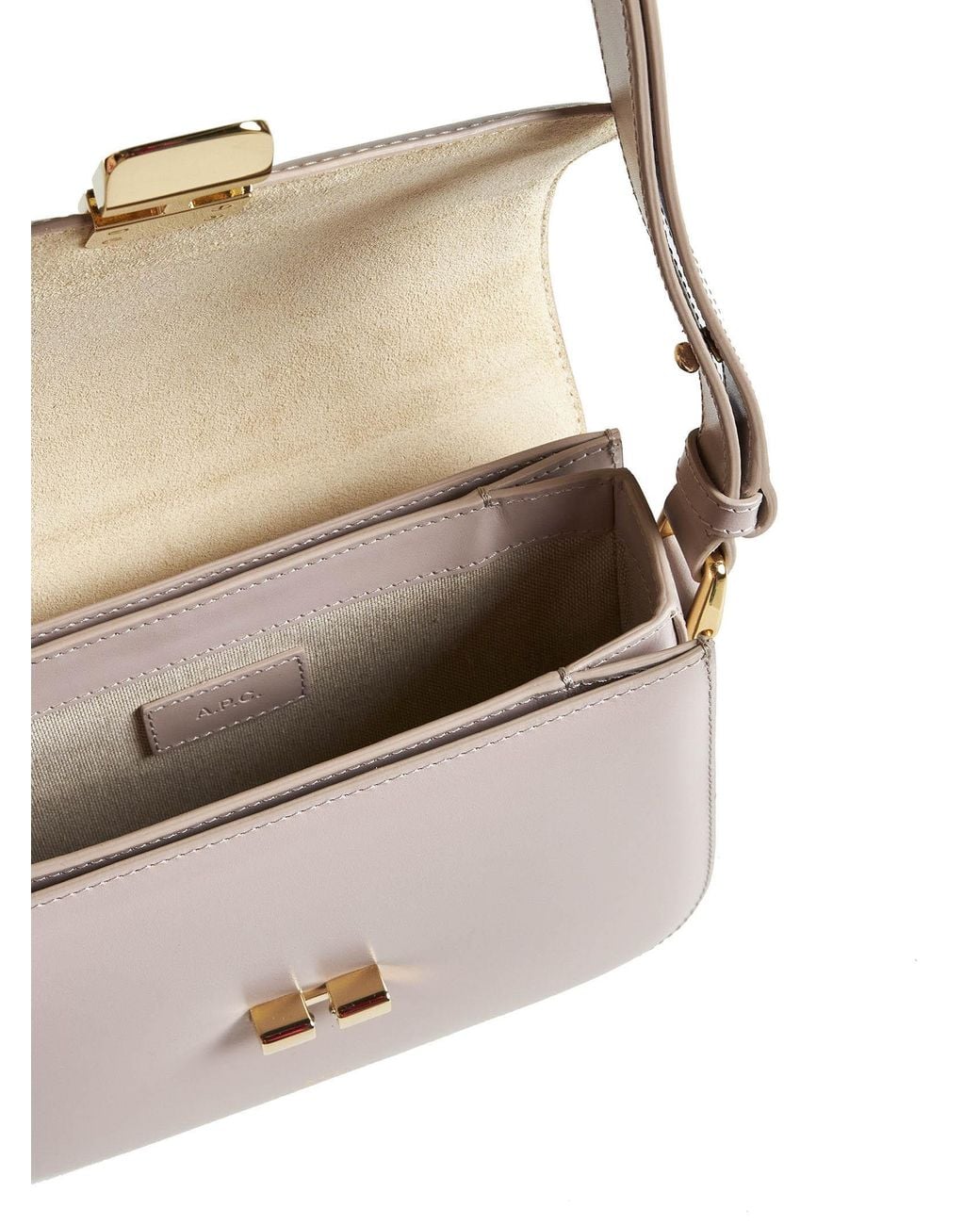 A.P.C. Metallic Grace Logo Printed Small Shoulder Bag