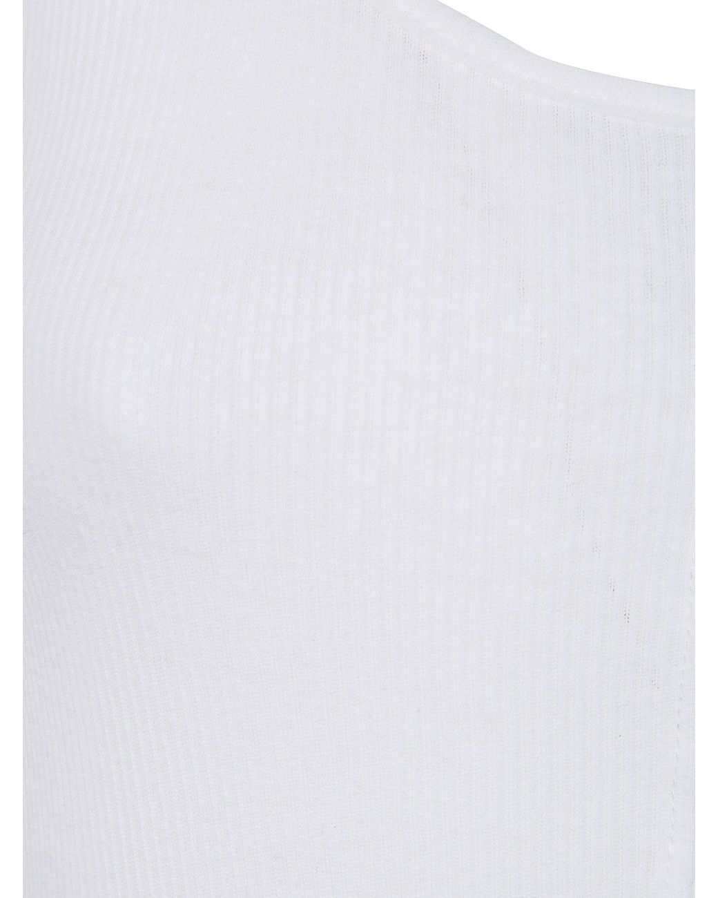 Thom Krom White Long Rib Tank Top