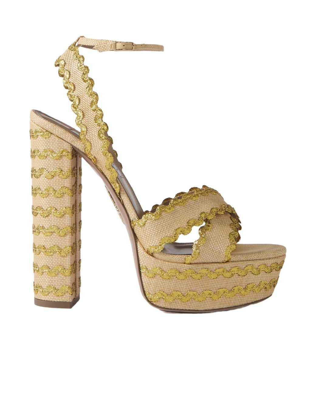 Aquazzura Metallic Minimalist Straw Sandals