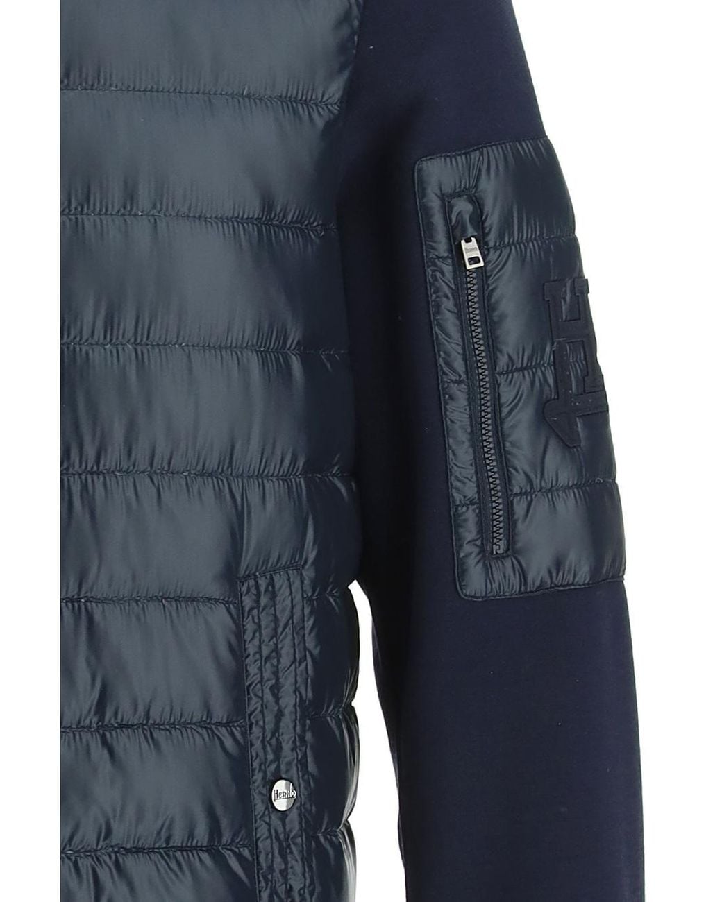 Herno Blue Zipped Padded Down Jacket for men