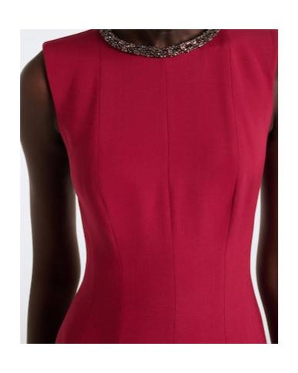 Roland Mouret Red Embellished Wool And Silk Midi Dress