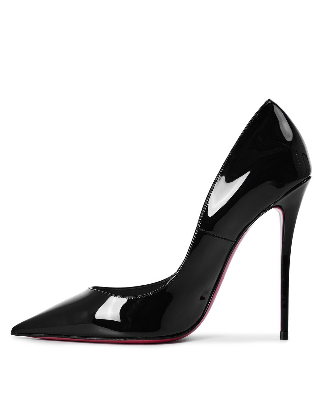 Christian Louboutin Black Pointed Toe Patent Leather Stiletto Pumps