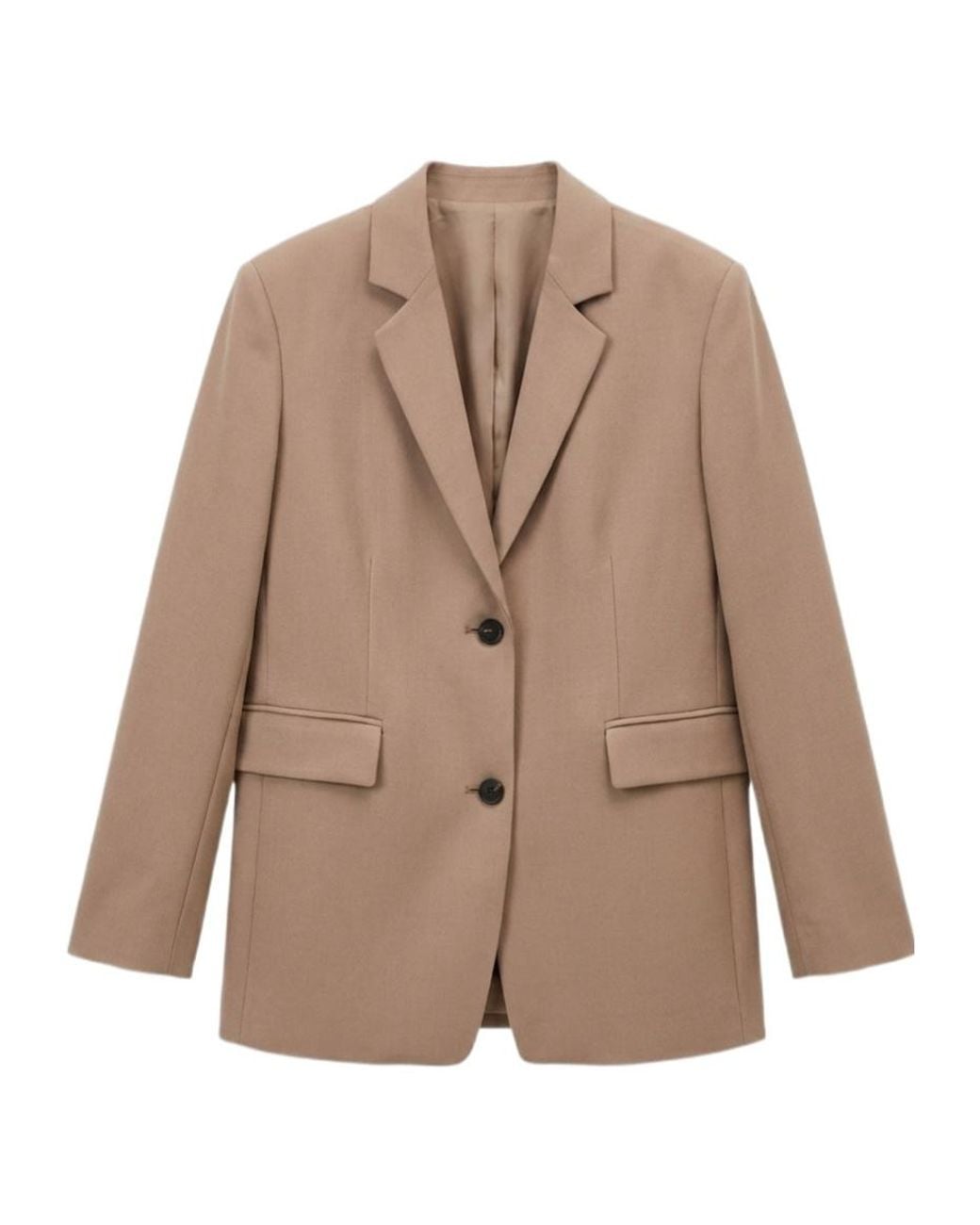Closed Brown Single-Breasted Notched-Lapels Blazer