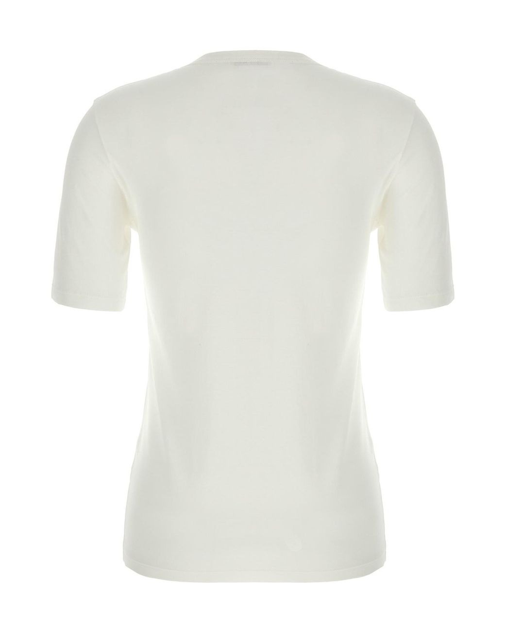 Jil Sander White Logo Printed Crewneck T-Shirt