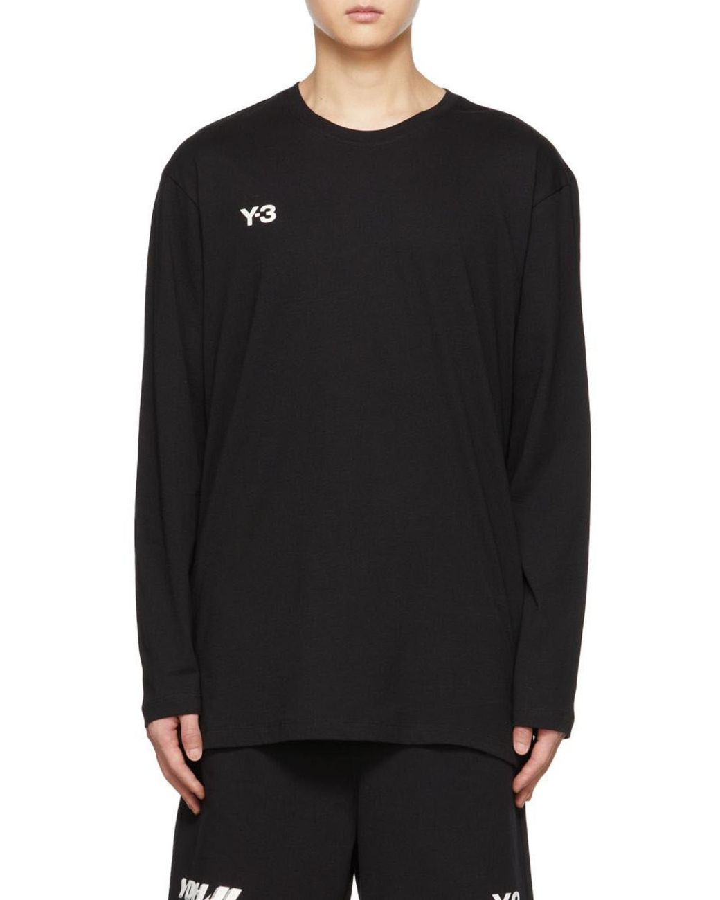 Y-3 Black Logo-Print Long-Sleeve T-Shirt for men