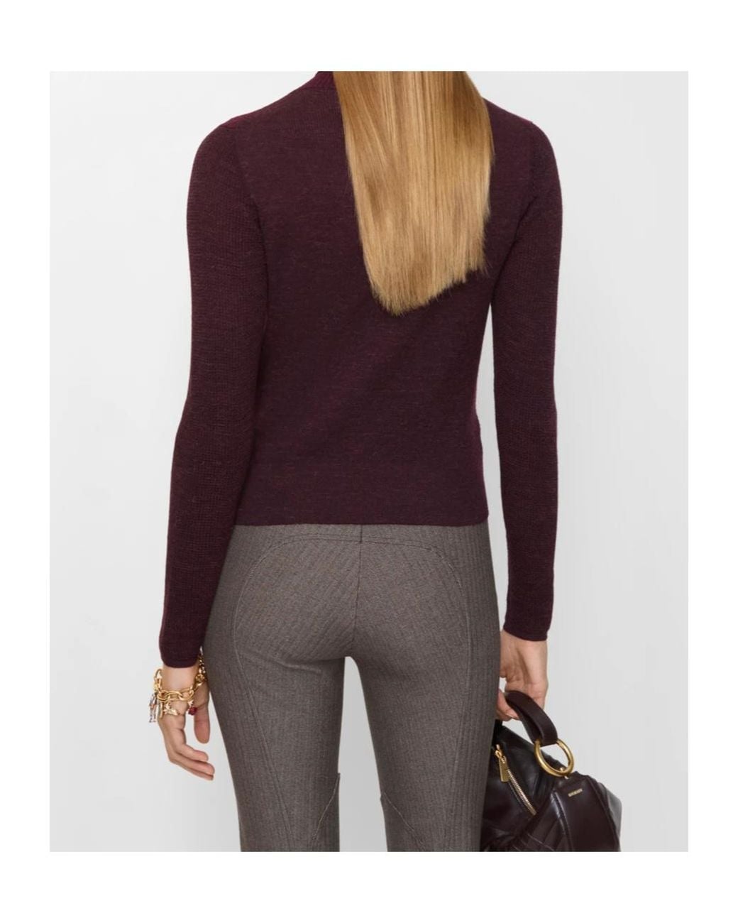 Burberry Purple Ekd Motif Turtleneck Jumper