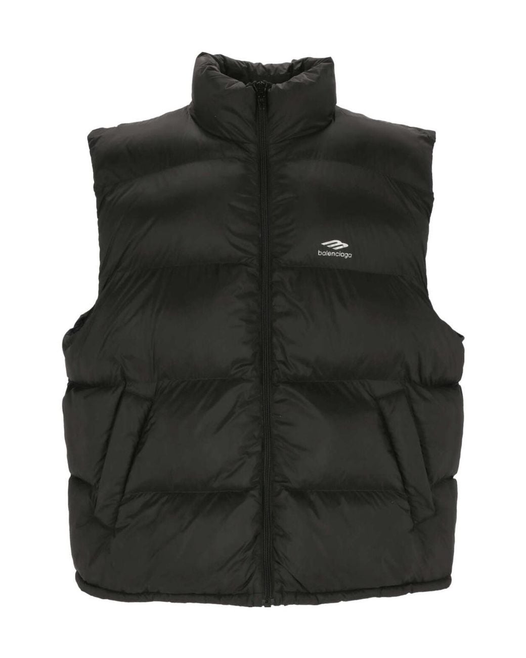 Balenciaga Black 3B Sports Icon Puffer Vest for men