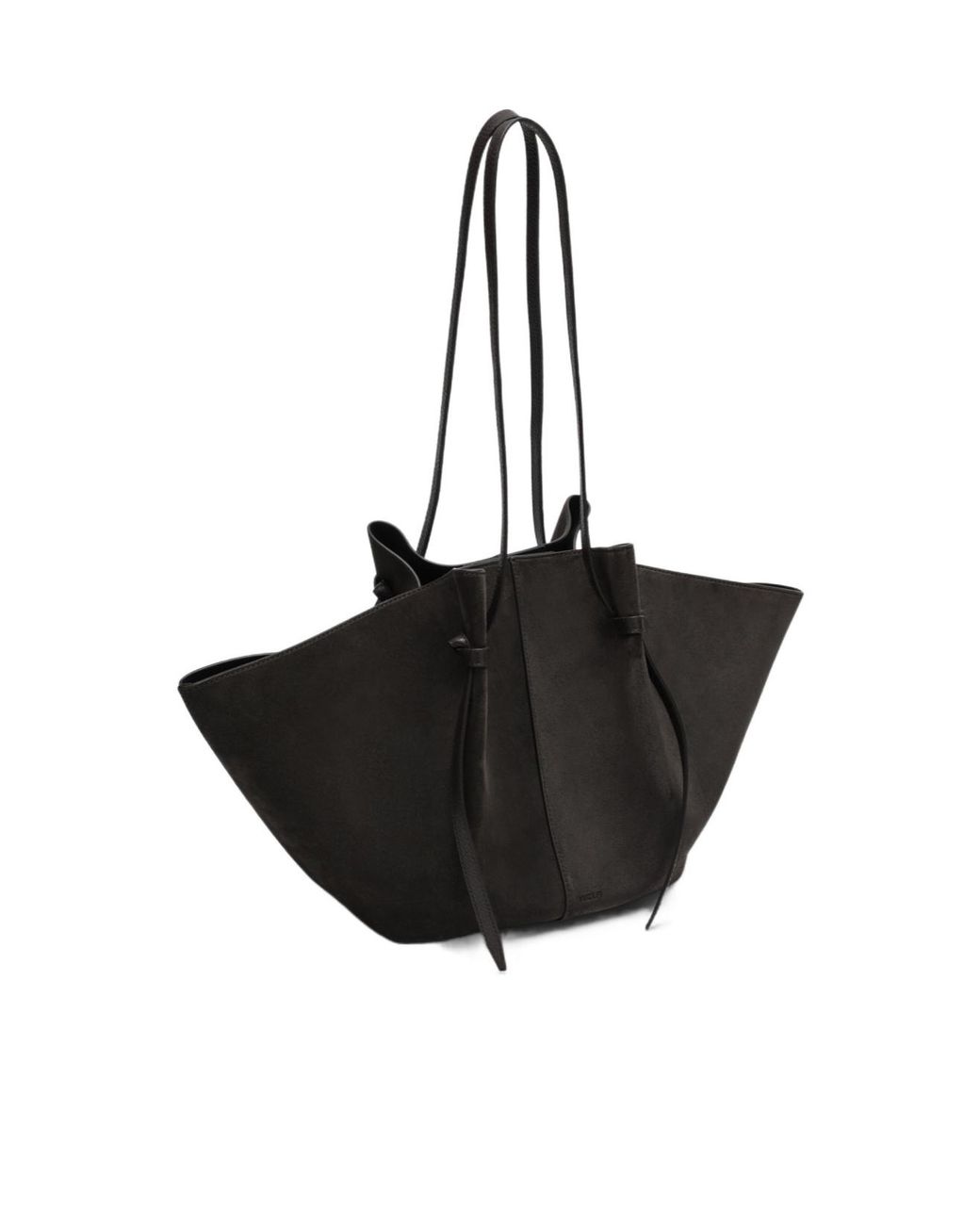 Yuzefi Black Large Mochi Leather Tote Bag
