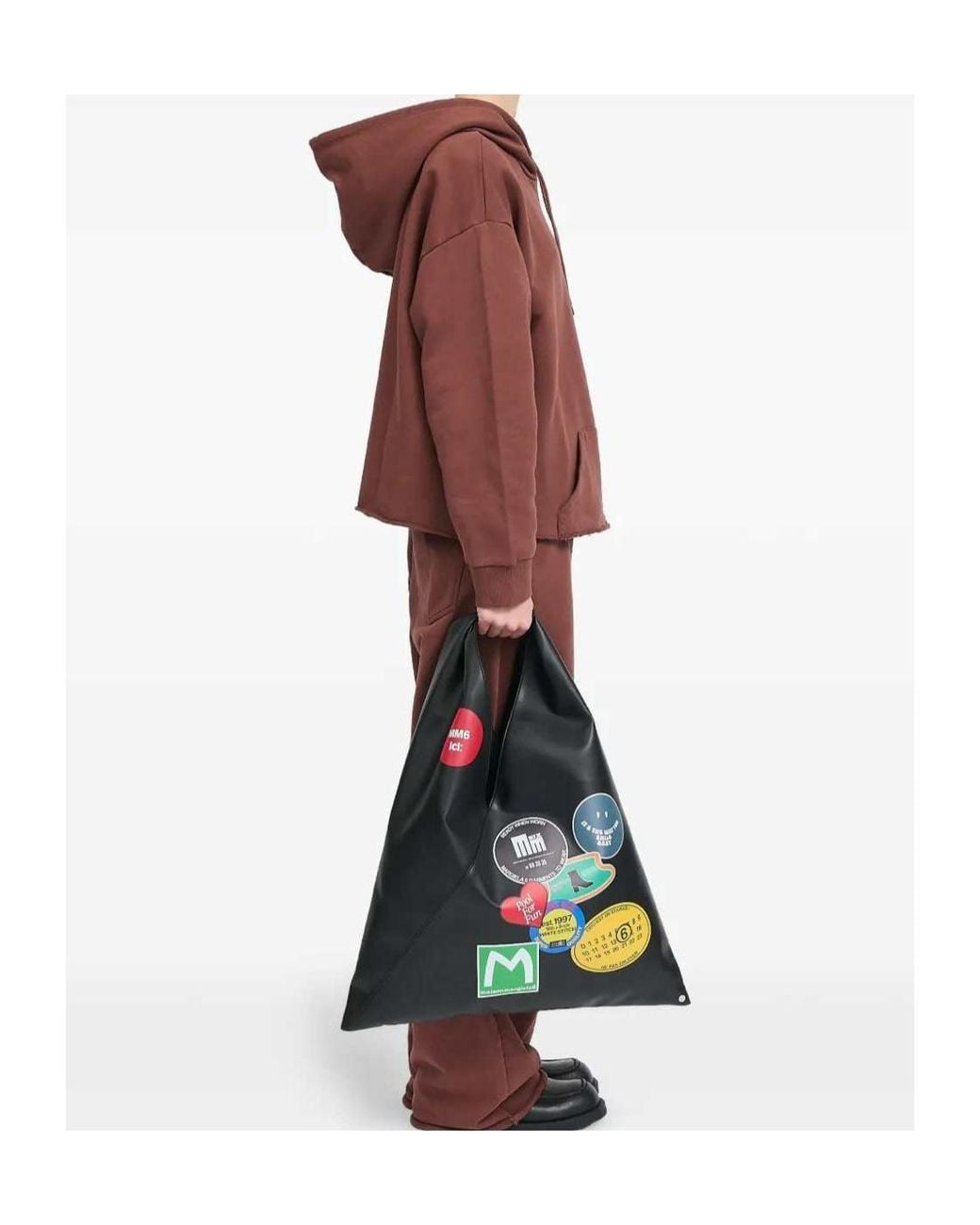 MM6 by Maison Margiela Blue Japanese Sticker-Print Tote Bag