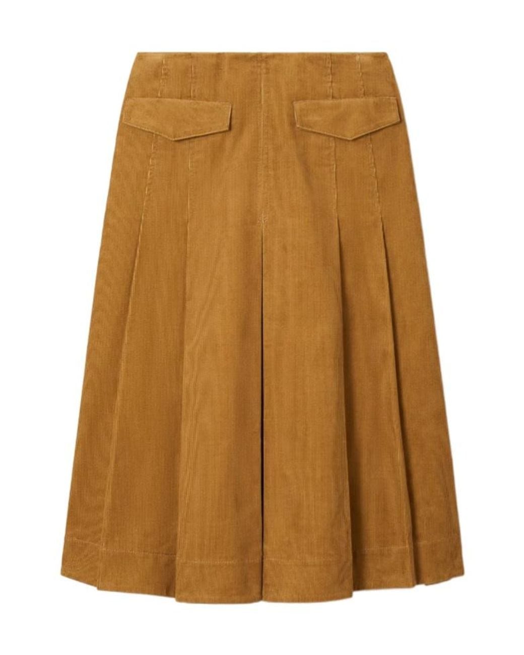 Tory Burch Brown Pleated A-Line Skirt