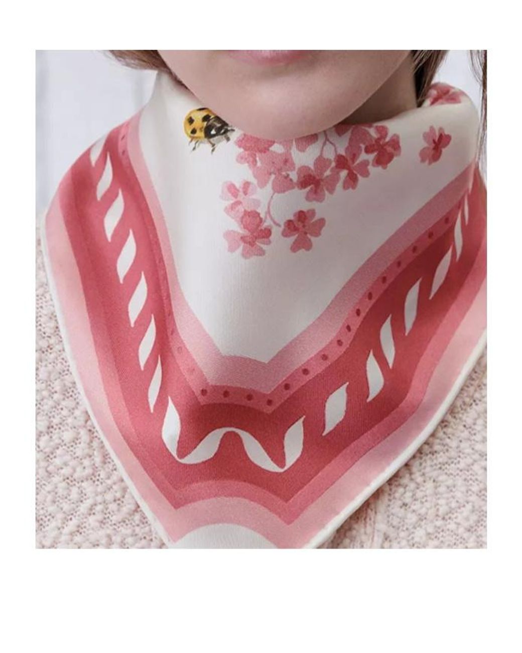Dior Pink Toile Print Square Scarf