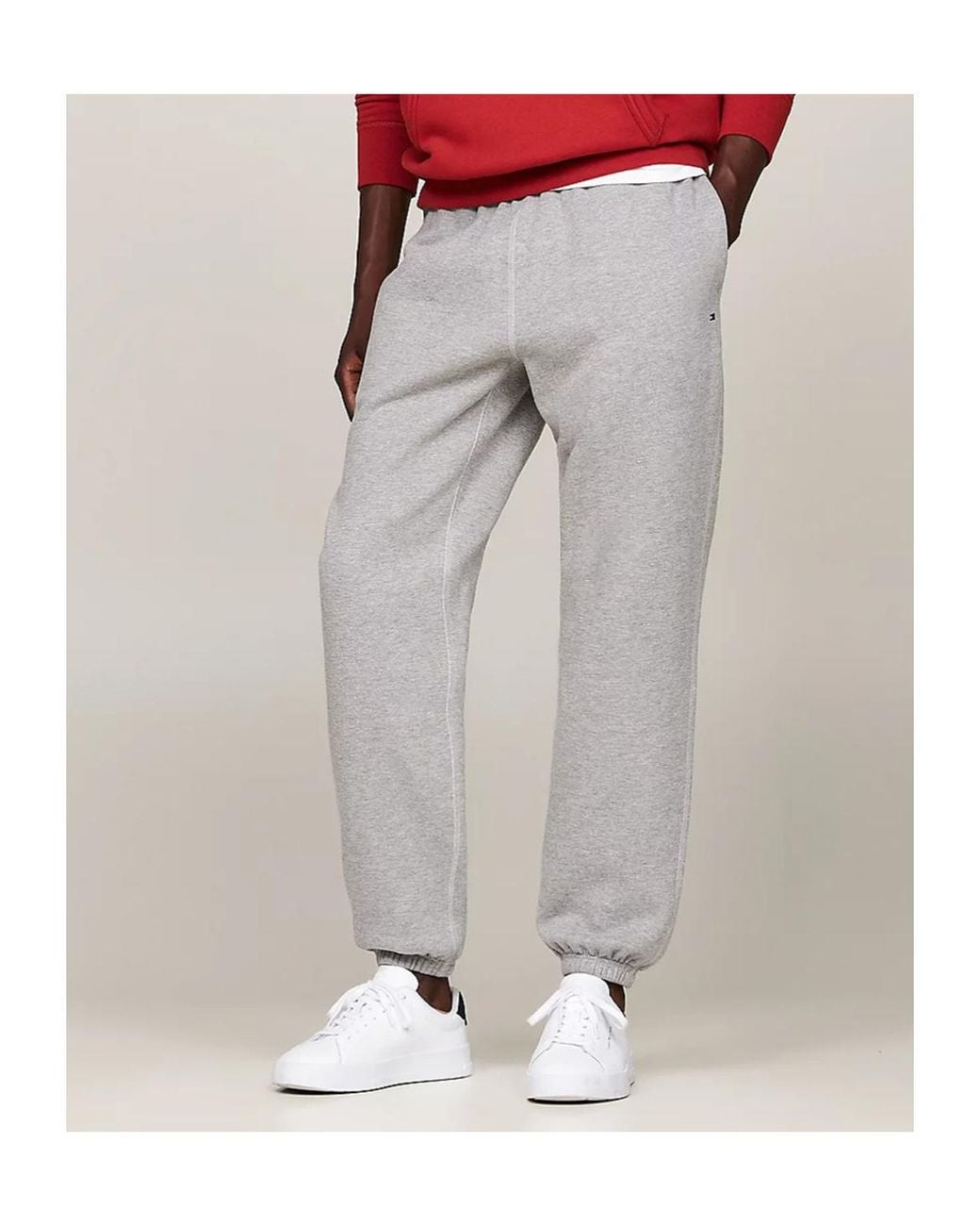 Tommy Hilfiger Gray Cuffed Leg Fleece Joggers for men