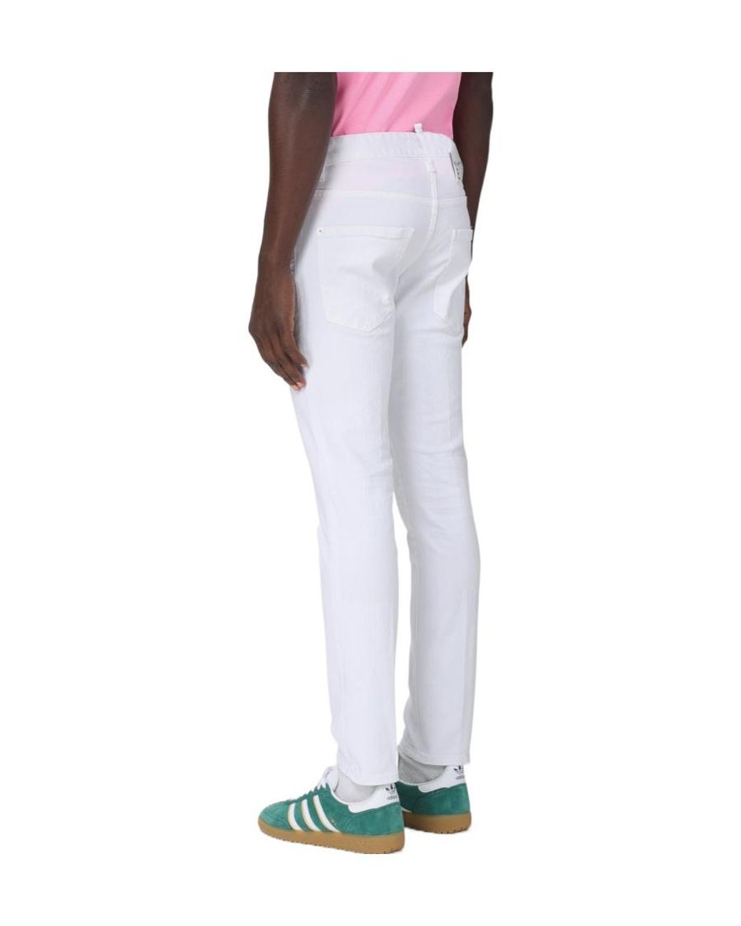 DSquared² White Skater Logo Patch Skinny Jeans for men