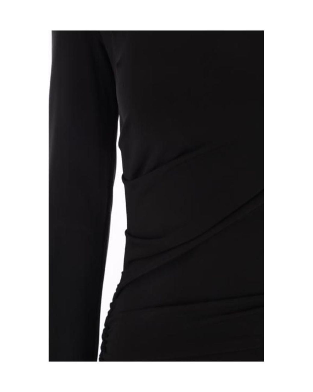 Off-White c/o Virgil Abloh Black Asymmetric Ruched Long-Sleeved Mini Dress