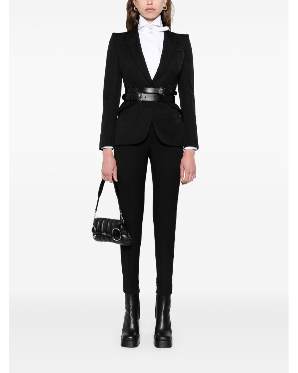 McQueen Black Wool Single-Breasted Blazer