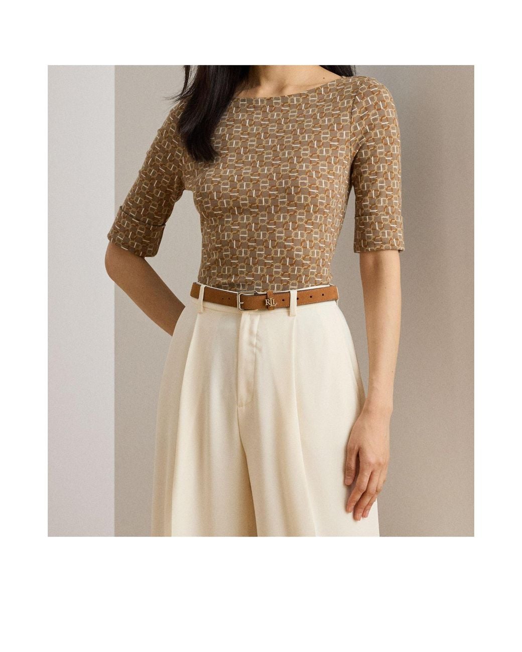 Ralph Lauren Natural Printed Short-Sleeved T-Shirt