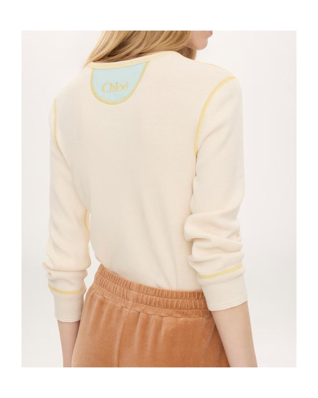 Chloé White Chloé Fitted Henley Shirt