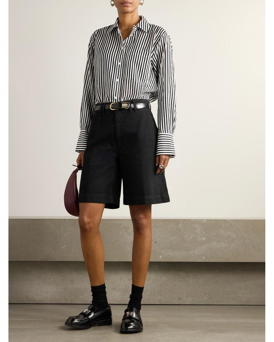 FRAME Black The Trouser Shorts