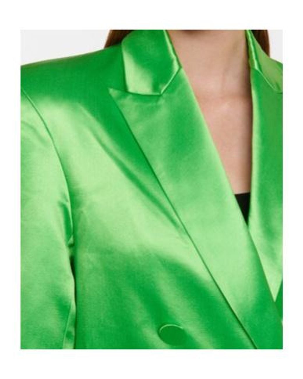 Alex Perry Green Carlton Cotton And Silk Satin Blazer