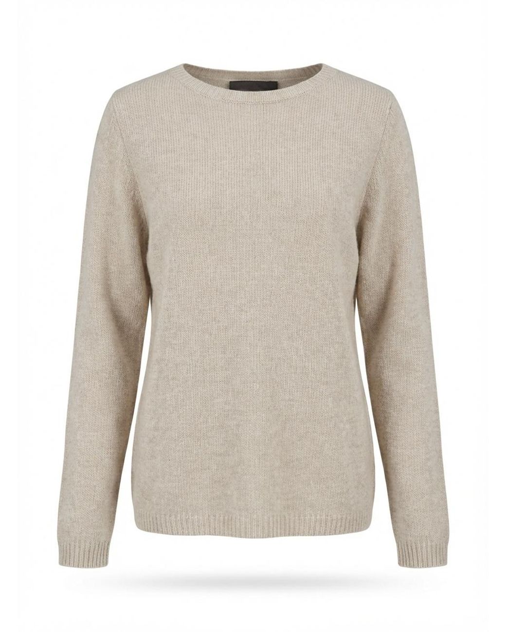 Max Mara Natural Round-Neck Long-Sleeved Sweater