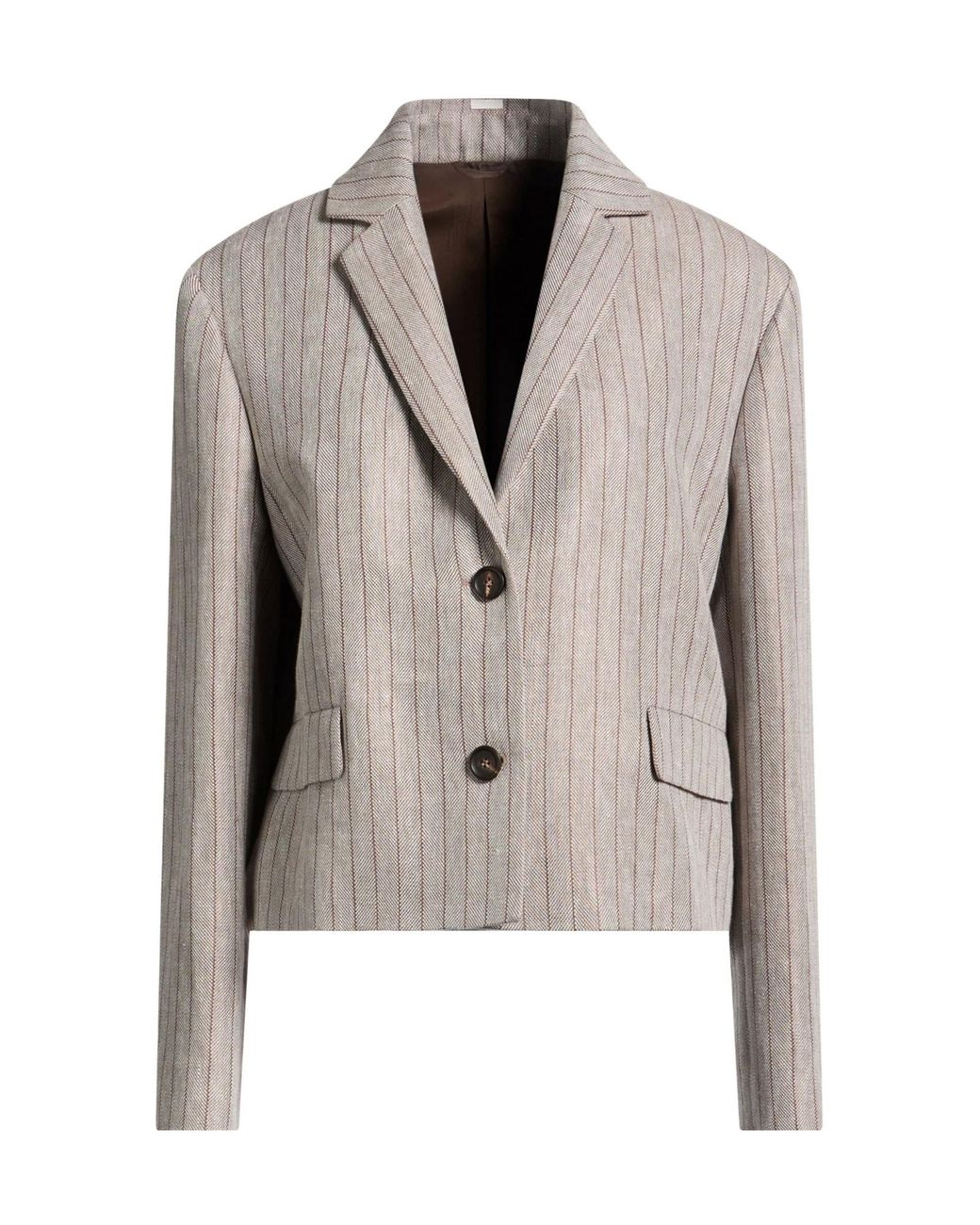 Brunello Cucinelli Natural Single-Breasted Blazer