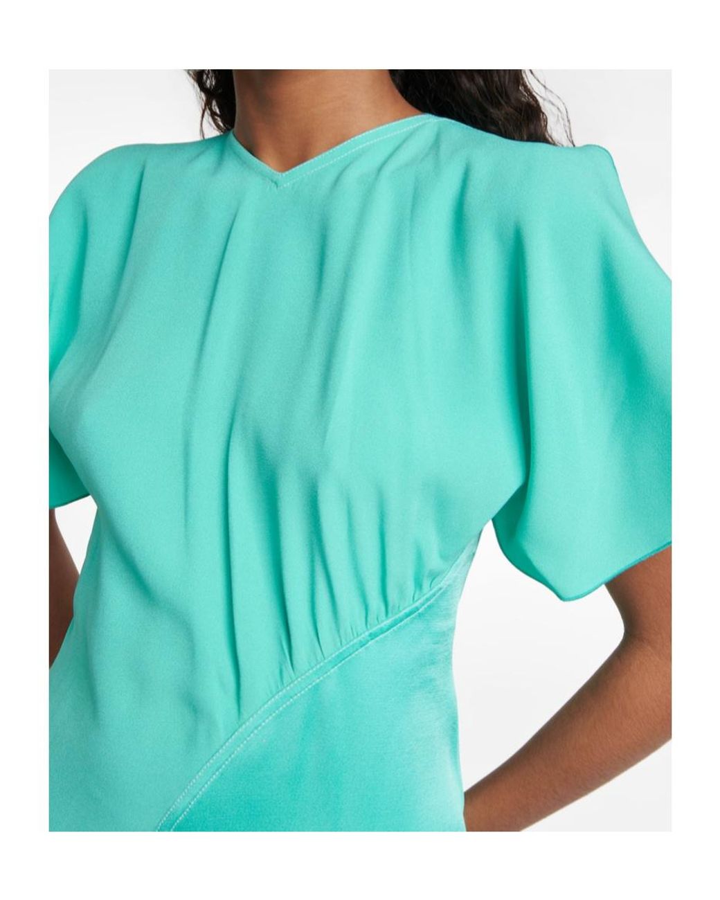 Victoria Beckham Blue Asymmetrical Mini Dress