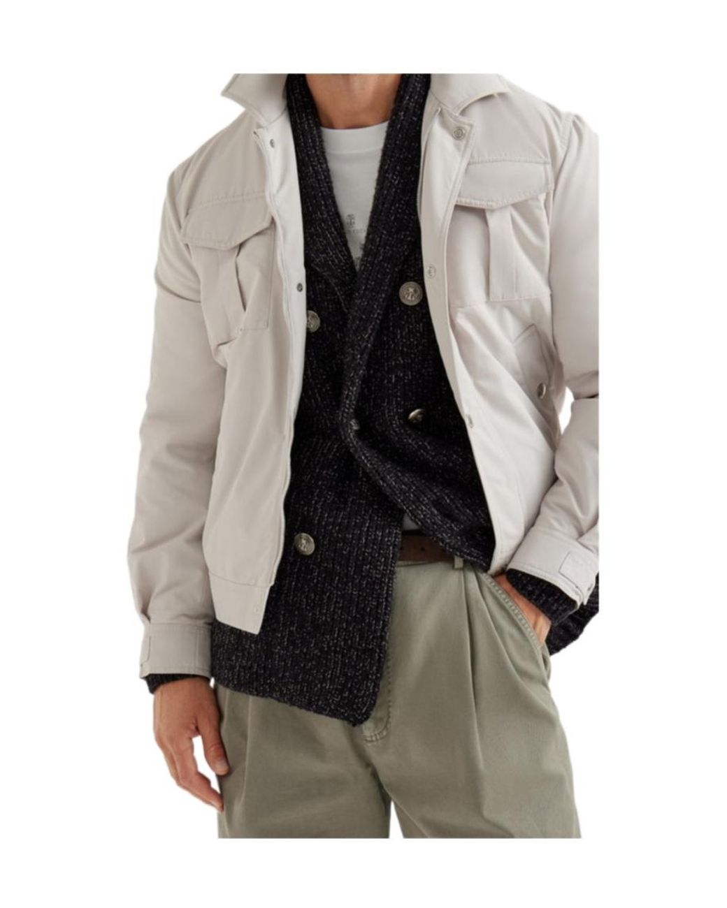 Brunello Cucinelli Multicolor Padded Flap-Pocket Jacket for men