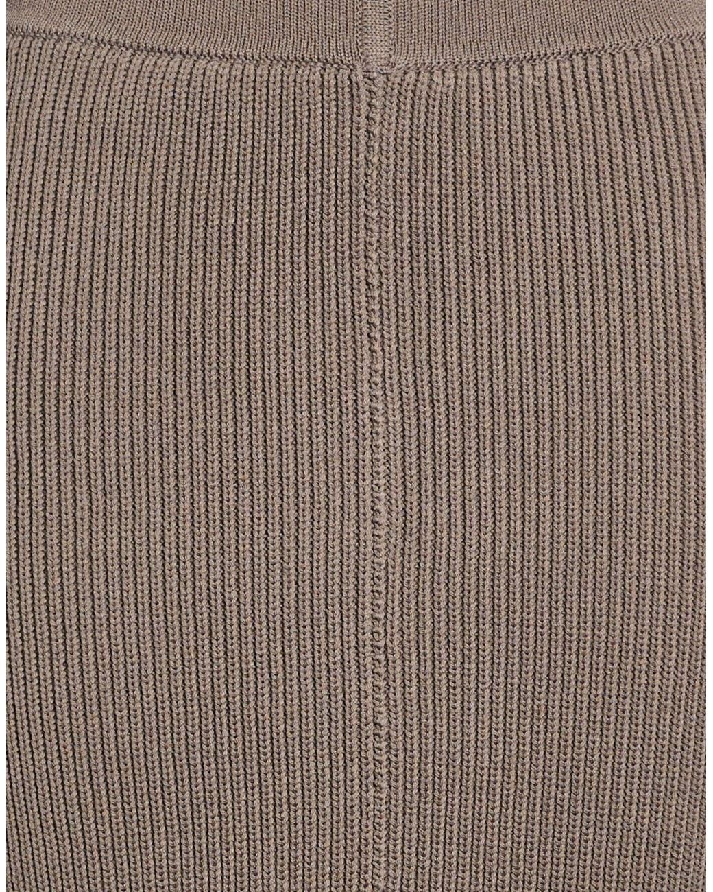 Rick Owens Gray Solid-Color Wool Knit Pencil Skirt