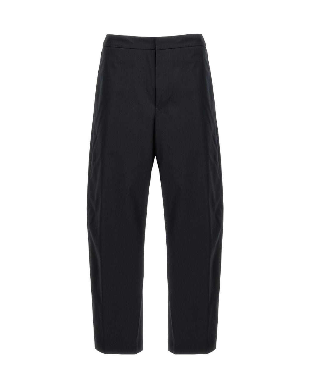 Jil Sander Blue Logo Embroidered Tapered Pants for men