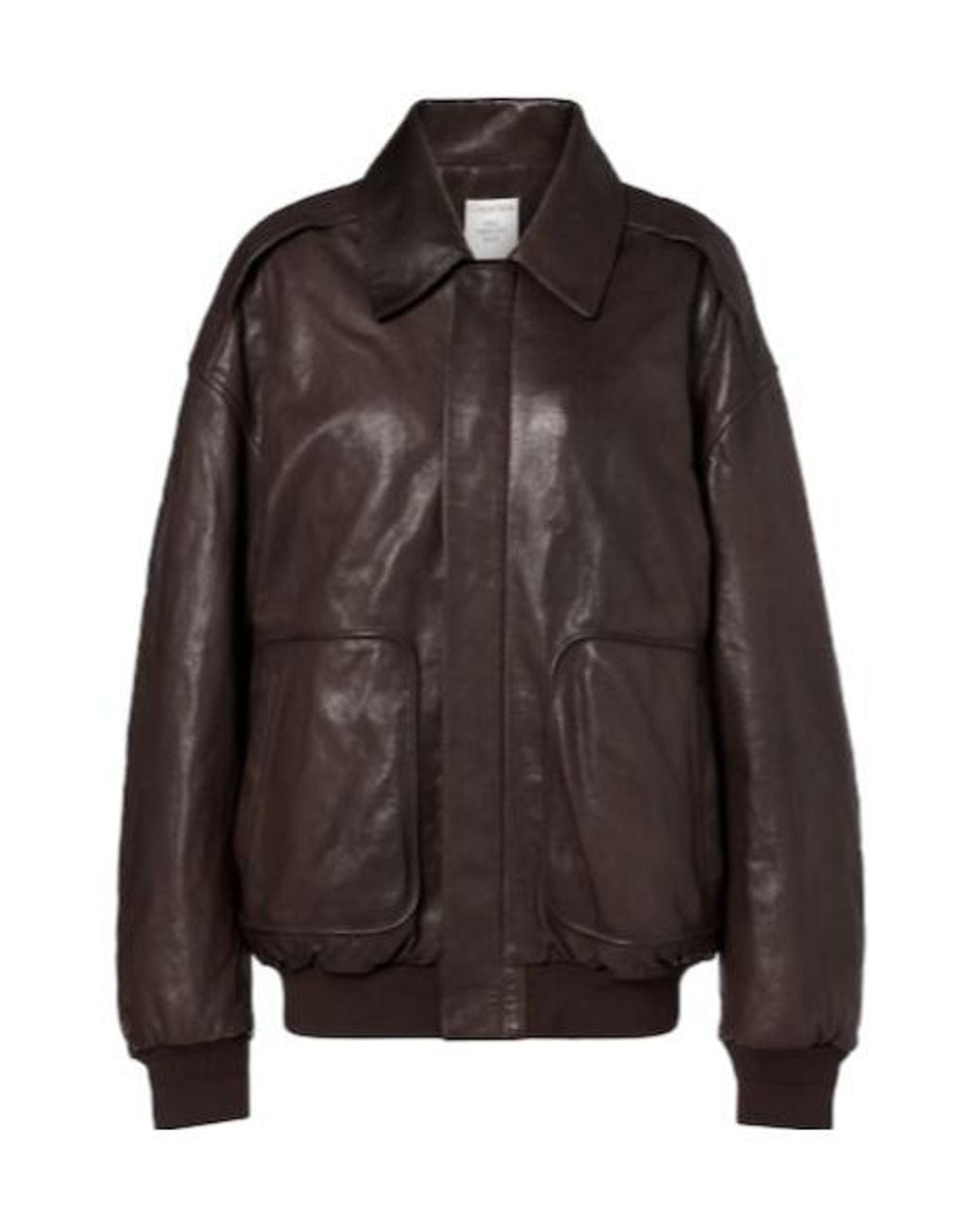 Calvin Klein Brown Johnson Leather Bomber Jacket